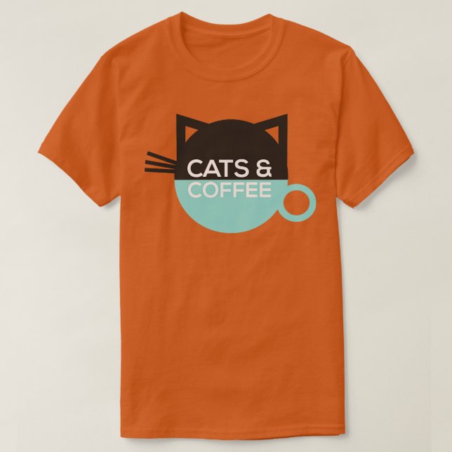 Katzen und Kaffee T-Shirt (Design vorne)