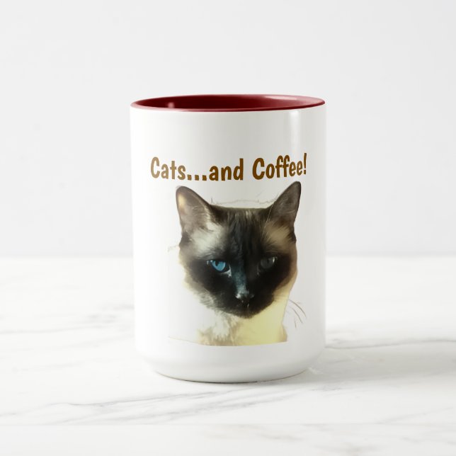 Katzen und Kaffee Tasse (Zentrum)