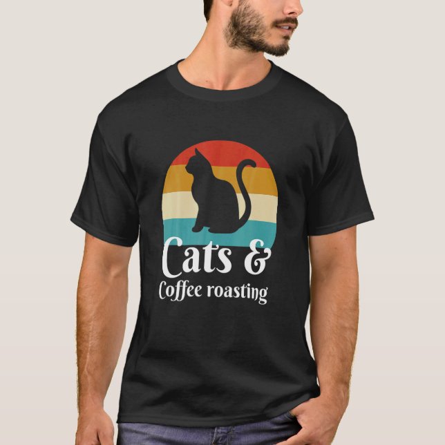 Katzen und Kaffeeröstung T-Shirt (Vorderseite)
