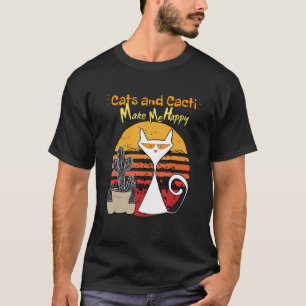 Katzen und Kakteen machen mich glücklich über lust T-Shirt