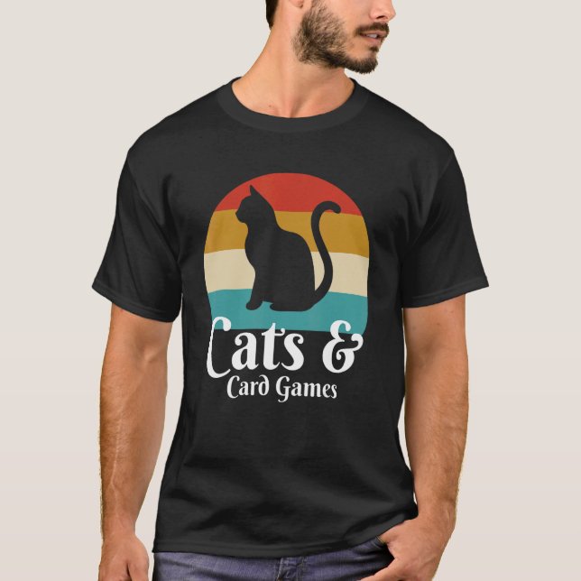 Katzen und Kartenspiele T-Shirt (Vorderseite)