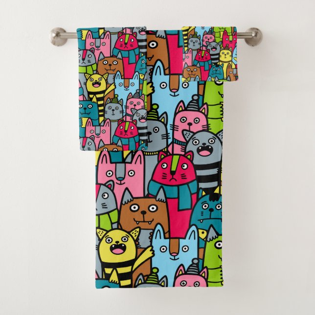 Katzen und Kätzchen Badhandtuch Set (Insitu)