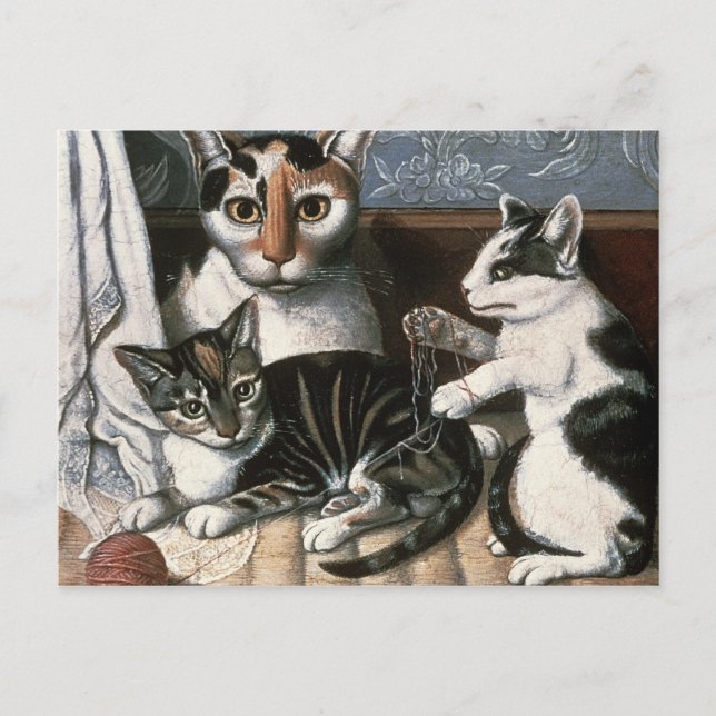 Katzen und Kätzchen, c.1872-1883 Postkarte (Vorderseite)