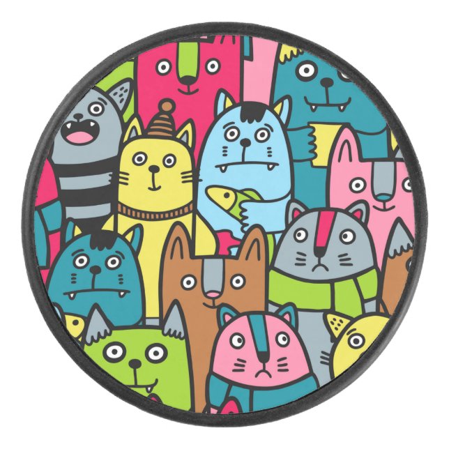 Katzen und Kätzchen Eishockey Puck (Vorderseite)