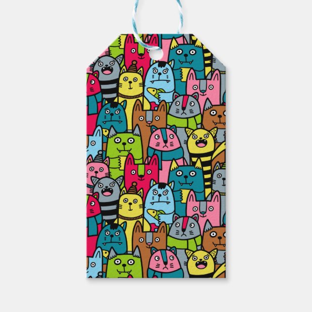 Katzen und Kätzchen Geschenkanhänger (Vorderseite)