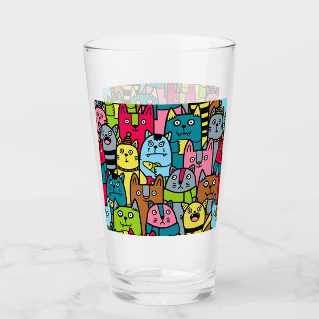Katzen und Kätzchen Glas (Vorderseite)