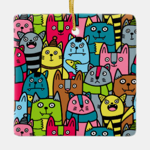 Katzen und Kätzchen Keramikornament