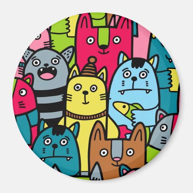 Katzen und Kätzchen Magnet (Vorne)
