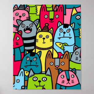 Katzen und Kätzchen Poster