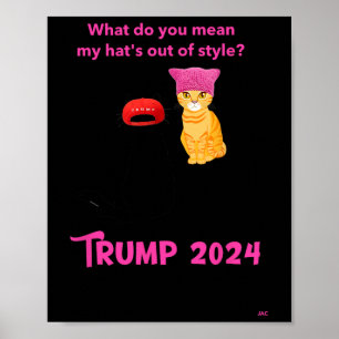 Katzen und Katzen Ladys für Trump 2024 Funny Poster