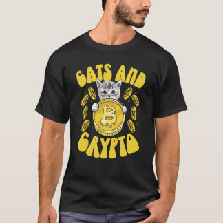 Katzen und Krypto Kryptowährung Blockchain Trader  T-Shirt