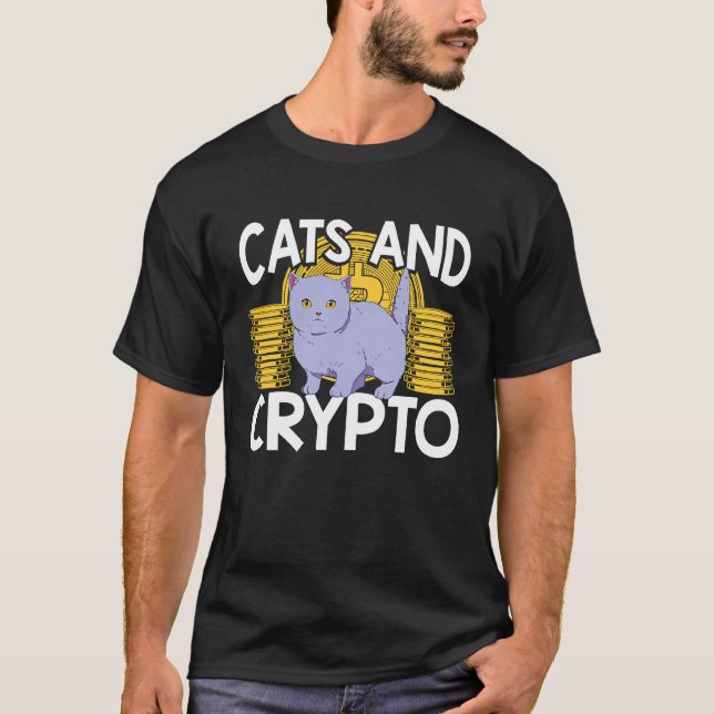 Katzen und Krypto Kryptowährung Blockchain Trader  T-Shirt (Vorderseite)