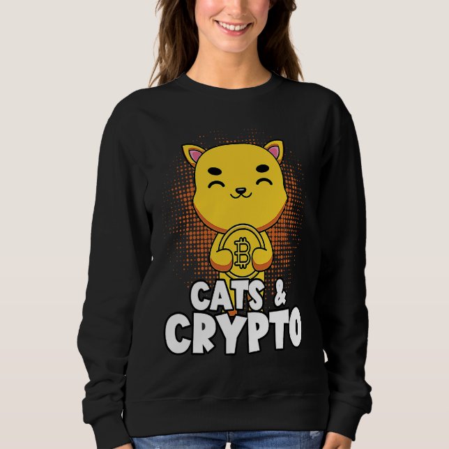 Katzen und Kryptowährungs-Blockchain Händler F Sweatshirt (Vorderseite)