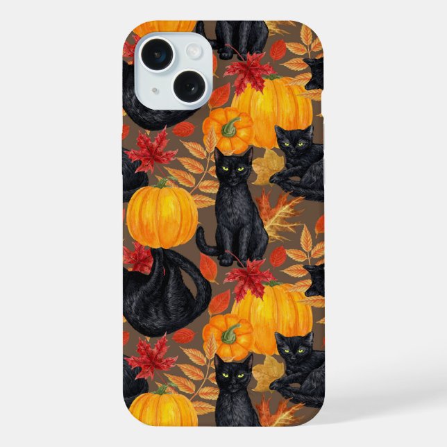 Katzen und Kürbis 2 iPhone Hülle (Rückseite)