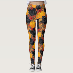 Katzen und Kürbis 2 Leggings