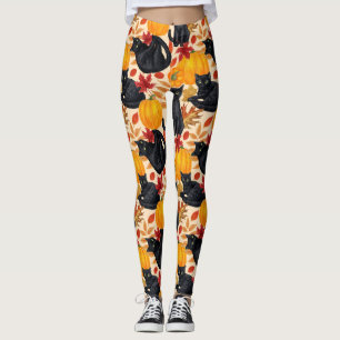 Katzen und Kürbis Leggings