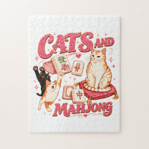 Katzen und Mahjong Puzzle