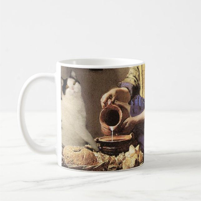 Katzen-und Milch-feine Kunst-Tasse Tasse (Links)