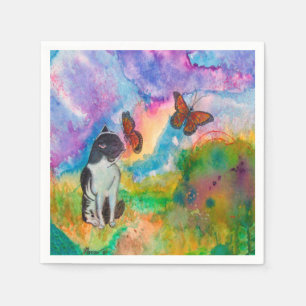 Katzen-und Monarch-Papierservietten Serviette