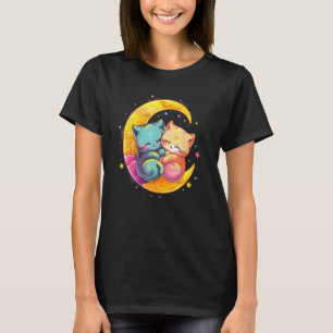 Katzen und Mond Yume Decora Kei Pastel Goth T-Shirt