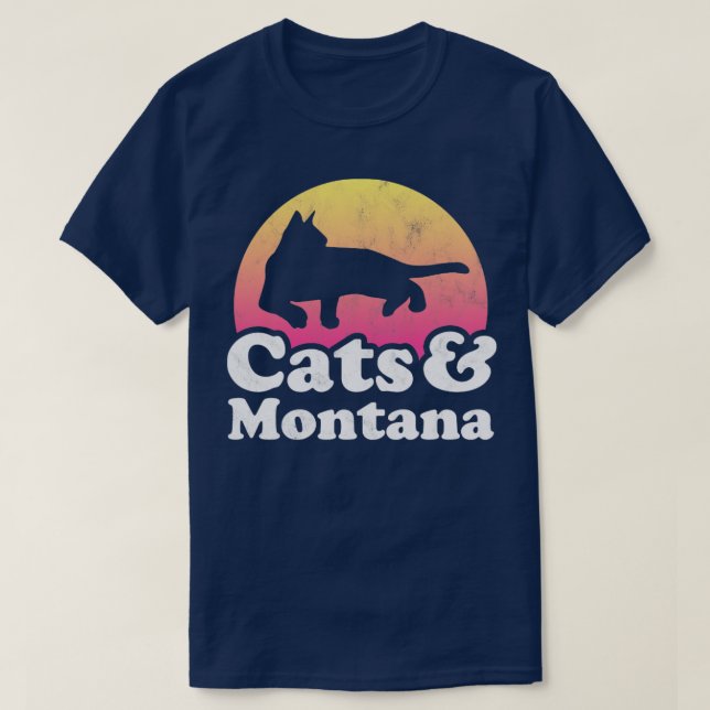 Katzen und Montana Geschenk für Männer Frauen Kind T-Shirt (Design vorne)