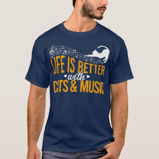 Katzen und Musik Bessere Katzen Lover Musiker  T-Shirt