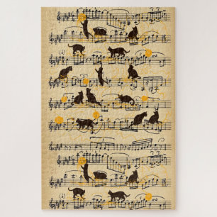 Katzen und Musik Puzzle