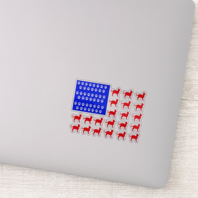 Katzen- und Paw-Flagge Aufkleber (Detail)