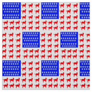 Katzen- und Paw-Flagge Stoff