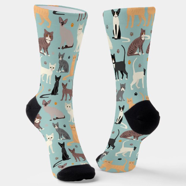 Katzen- und Paw-Prints Socken (Gewinkelt)