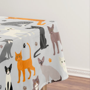 Katzen- und Paw-Prints Tischdecke