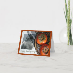 Katzen und Persimmonen Feiertagskarte