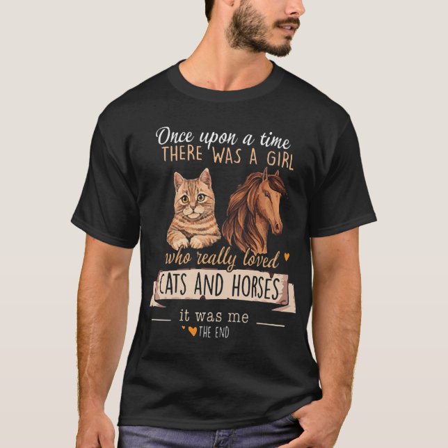 Katzen und Pferde T-Shirt (Vorderseite)