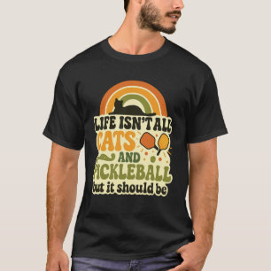 Katzen und Pickleball-Spieler Lustige Katze Mutter T-Shirt
