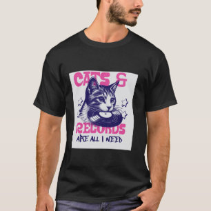 Katzen und Platten Alles, was ich brauche Retro Vi T-Shirt