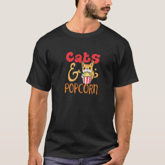 Katzen Und Popcorn Ironische Aussage Mais Kätzchen T-Shirt