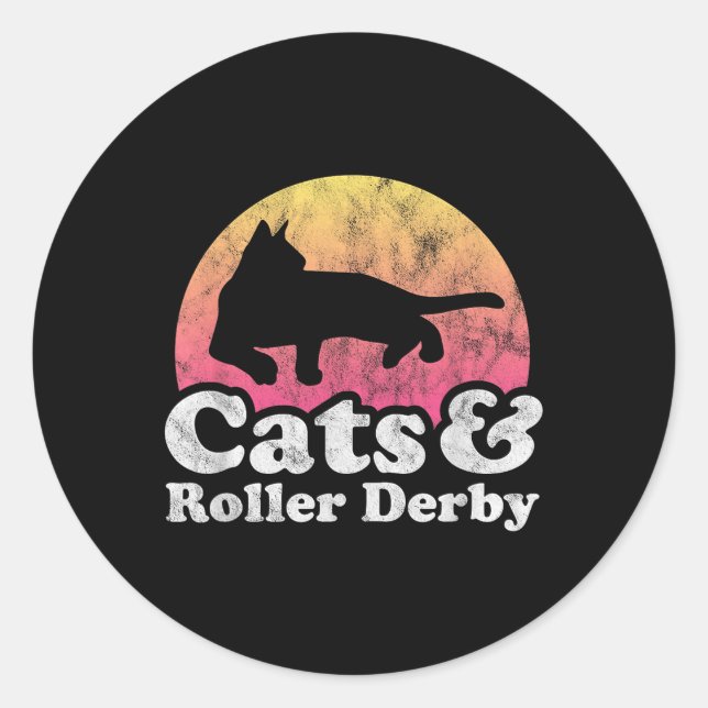 Katzen und Rollenkatzen, derby, männliche oder wei Runder Aufkleber (Vorderseite)