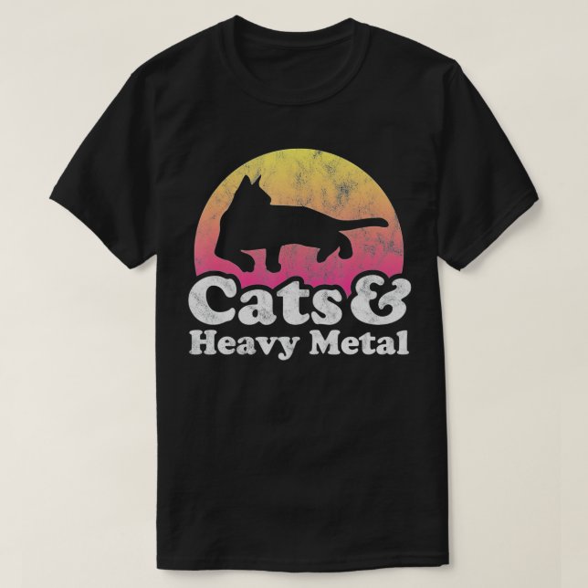 Katzen und schwere Metalle, für Männer oder Frauen T-Shirt (Design vorne)