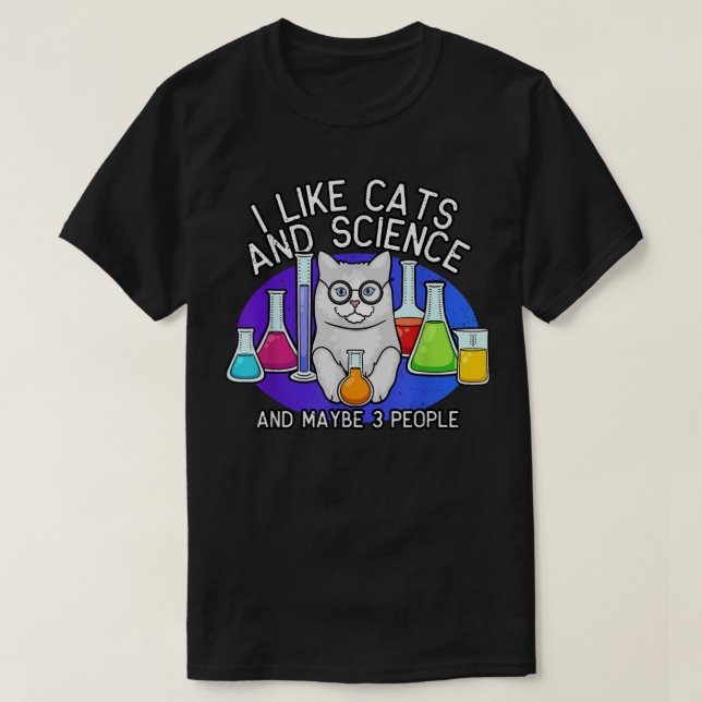 Katzen und Shirt der Wissenschaft, Cat Lover Hemd, (Design vorne)