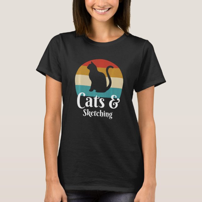 Katzen und Skizzenkomödie T-Shirt (Vorderseite)