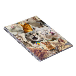 Katzen und Spielzeug Collage Notizblock