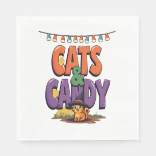 Katzen und Süßigkeiten Serviette