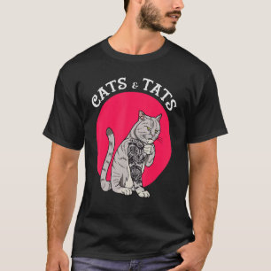 Katzen und Tats T Shirt Katzenkatze Tätowierung He