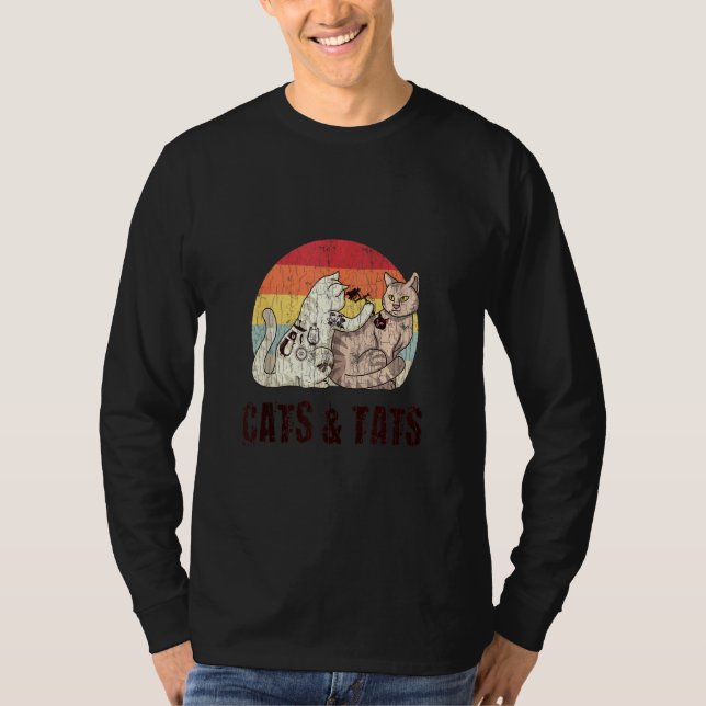 Katzen und Tettoo Niedlich T-Shirt (Vorderseite)