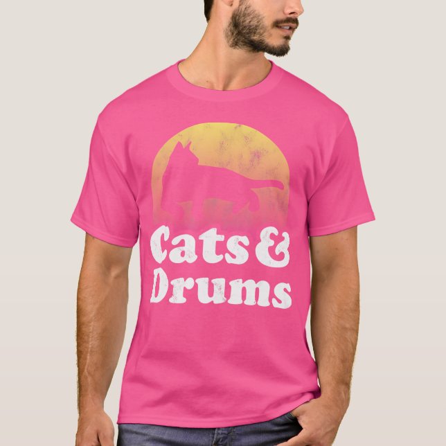 Katzen und Trommeln, für Männer oder Frauen T-Shirt (Vorderseite)