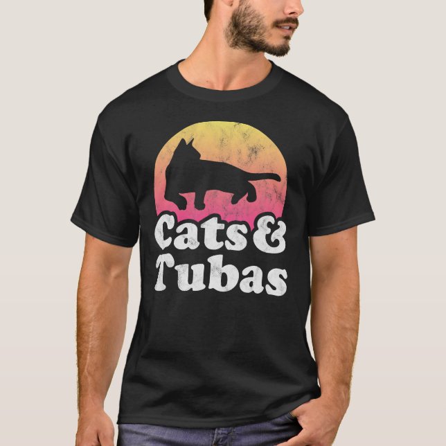 Katzen und Tubas Männer_s oder Frauen_s Katze und  T-Shirt (Vorderseite)