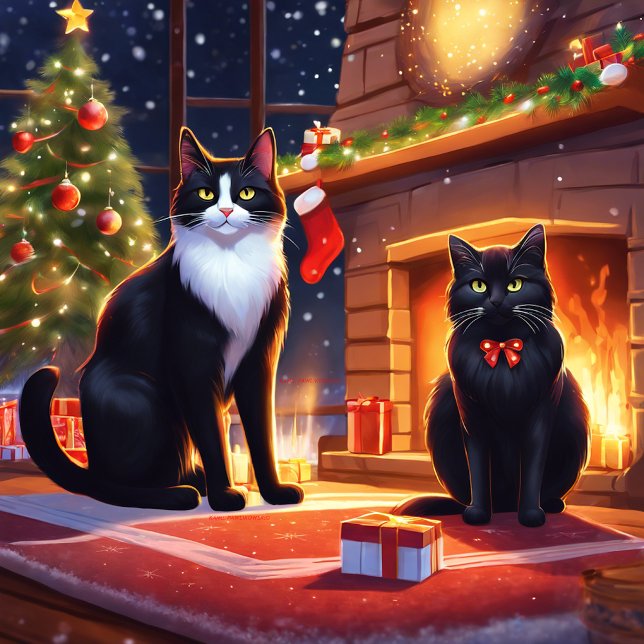 Katzen und Vorlagenhemd der Weihnachtszeit T-Shirt (Von Creator hochgeladen)