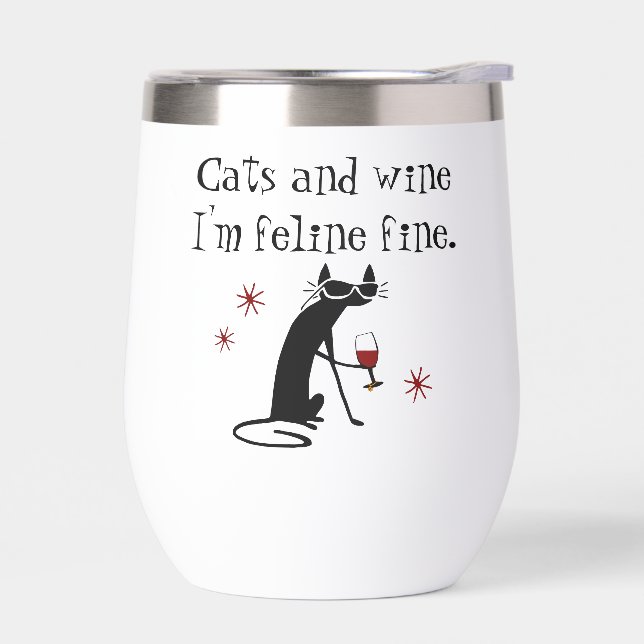 Katzen und Weine Feline Feine Weinlese mit Katze (Links)