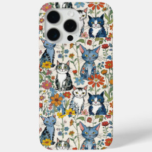 Katzen und Wildblumen Illustrationen Boho Case-Mate iPhone Hülle