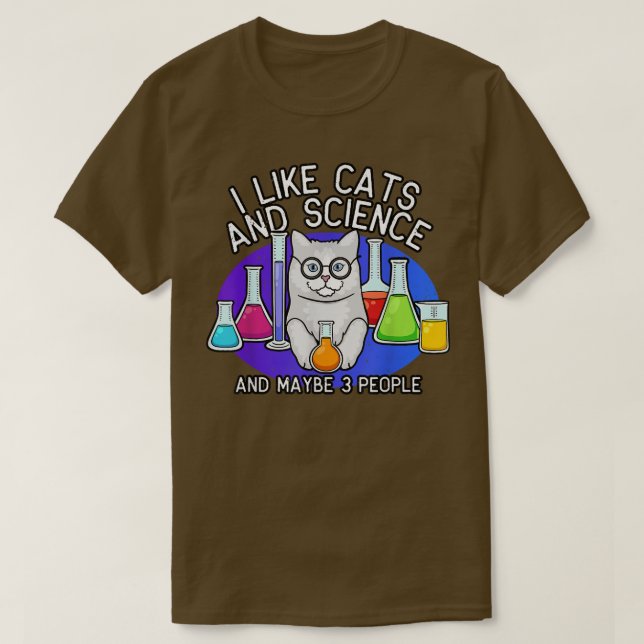 Katzen und Wissenschafts-Shirt, Cat Lover Hemd, Ca T-Shirt (Design vorne)